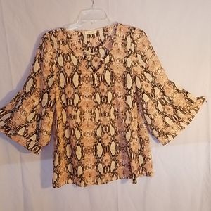 Criss cross v-neck blouse